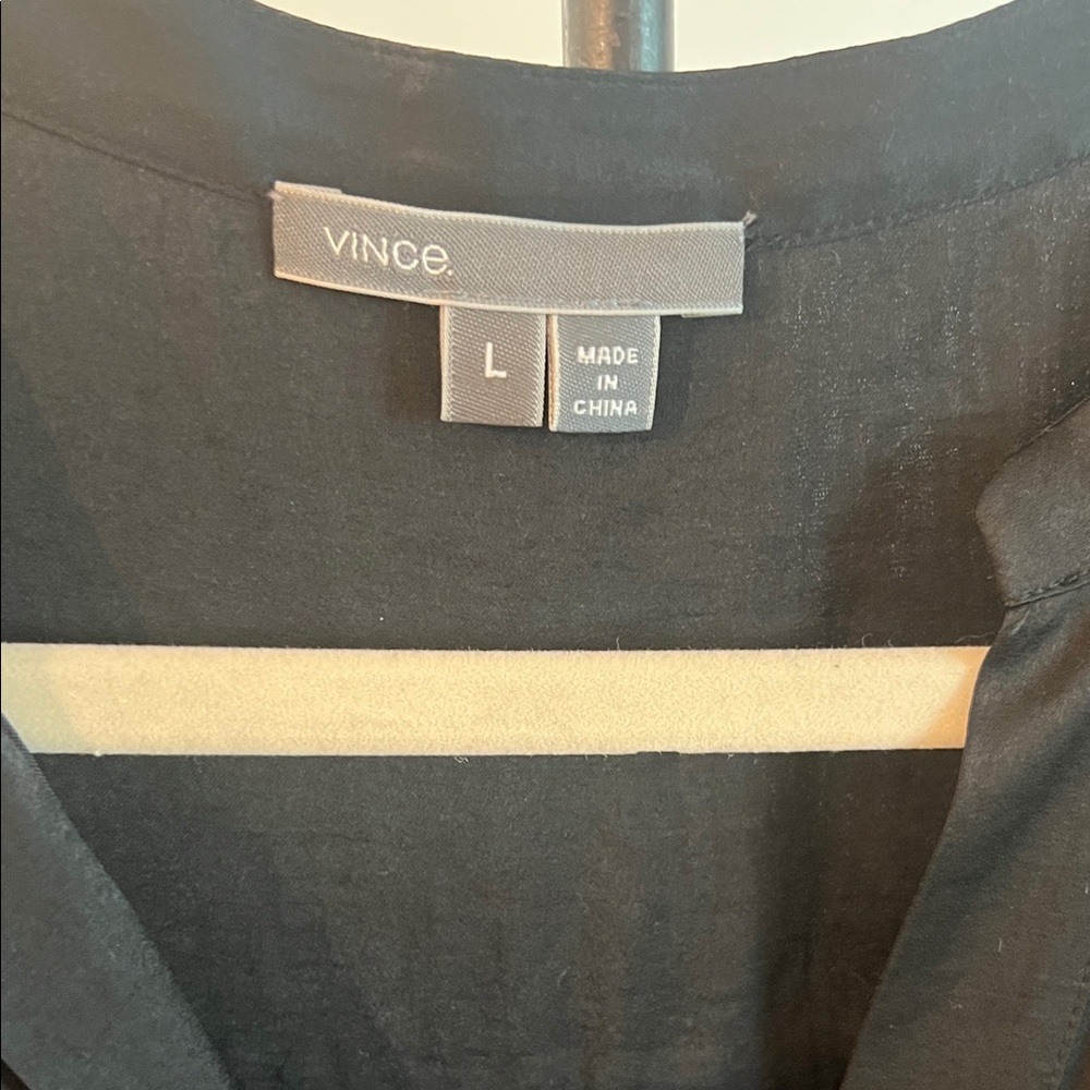 Vince Deep Black Button-Front Drawstring Tunic Lo… - image 2